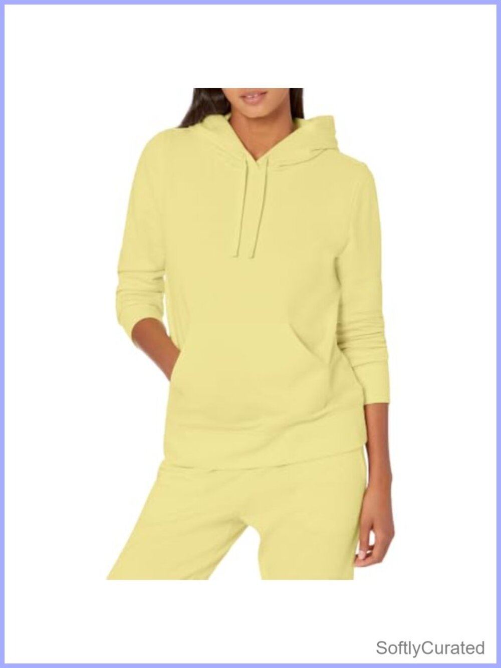 Women's Regular-Fit Midweight Fleece Pullover Hoodie Kangaroo Pocket